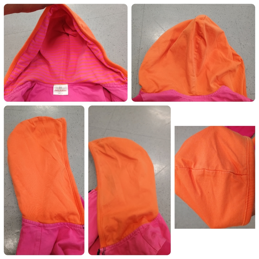 Hanna Andersson Multi Color Color Block Zip Up Hoodie Jacket Girl Kid Size 110 - Picture 12 of 14